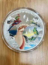 2021 Niue $10 Parrots of Australia 5 oz Silver Proof Colorized – Limited 500 Pcs