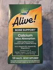 Nature's Way Alive! Calcium Bone Formula 120 Tablet Exp 05/31/2027 FREE SHIPPING