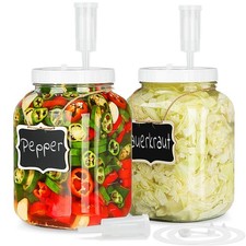 2 Pack 1 Gallon Fermentation Jars with Airtight Lids & Airlocks
