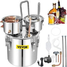 13.2 Gal Stainless Steel Water Alcohol Distiller Copper Tube Home Brewing Kit