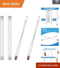 2 Pcs Alcohol Hydrometer Set - Accurate 0-200 Proof Tester for Liquor Distilling