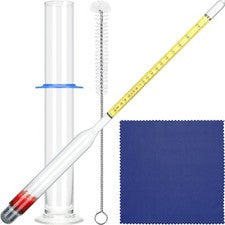 Alcohol Hydrometer Meter Test Kit 0100 Proof HeavyDuty Glass Cylinder Set for