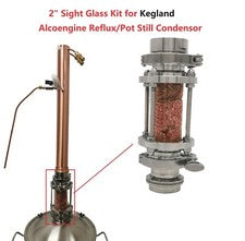 Stainless steel 2" T.C Sight Glass Kit for Kegland Alcoengine Reflux/Pot Still
