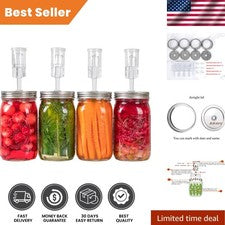 Stainless Steel Fermentation Lids for Wide Mouth Jars - Easy Setup Kit, Pack ...