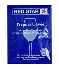Red Star Premier Cuvee dry wine yeast, 5 gram packet, Champagne and high alcohol