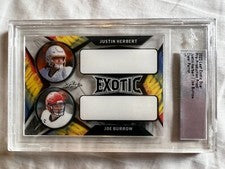 2022 Leaf Exotic Joe Burrow Justin Herbert Clear Parrot Refractor Proof 1/1