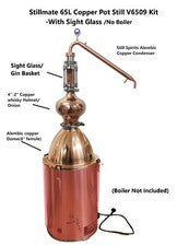 StillMate 65L Copper Pot still Kit V6509 Top Parts with Copper dome No Boiler