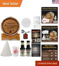 2L American Oak Aging Barrel Kit - Ideal for Whiskey & Bourbon Lovers