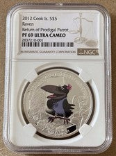 Cook Islands 2012 “Return Of The Prodigal Parrot” Raven Crow Silver Proof - PF69