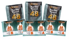 3x Alcotec 48 Dual Purpose Turbo Yeast AND TurboKlar Homebrew Finings