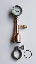 Mini Beer Keg still 2" with thermometer, tri clamp & gasket - 1/2" or 3/4" union