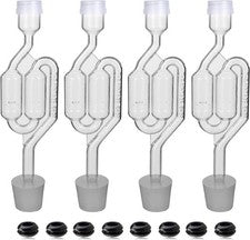 Bubble Airlock Set 4 Airlocks for Fermenting 4 Drilling #6 Stoppers & 8 Airlock