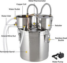 3/8/13-Gallon 3-Pot Home Distilling Kit Equipment for DIY Whiskey Brandy Spirits