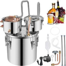 Uimoso 5.5Gal Stainless Steel Alcohol Distiller for Home Brewing with Dual Keg