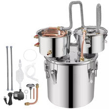 Alcohol Still, 3 Gallon Stainless Steel Alcohol Distiller with Copper Tube & Bui