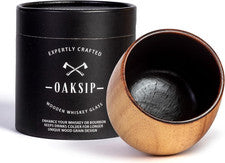 Oaksip The Original Charred Wooden Bourbon Drinking Glass | Charred Old Fashione