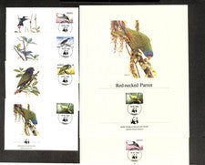 WWF World Wildlife Fund, FDC & Proof, Set of 4, Dominica #827-830 Parrot Bird