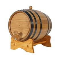 1 Gallon Oak Aging Barrel (5 Liter) with Stand, Bung and Spigot - Wooden Mini...