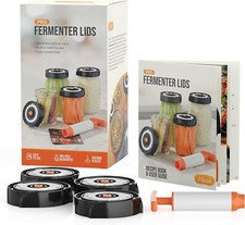 Alitte Home Fermentation Kit With 4 Wide Mouth Fermenting Lids with oxygen pump