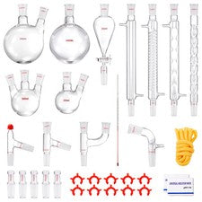 Uimoso Lab Glassware Distillation Kit 1000ml 3.3 Boro 32 pcs Glassware Equipment