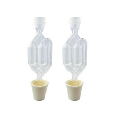 Twin Bubble Airlock and Carboy Bung (Pack of 2) 2 Pack, Clear/Tan