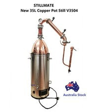 New 35L Copper Pot Still Mini Distillery Kit for Making Whisky/Bourbon/Gin V3504