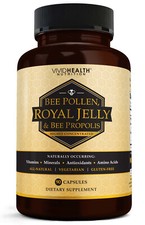 Immune Boosting ROYAL JELLY with BEE POLLEN & PROPOLIS Pure Antioxidant Vitamins