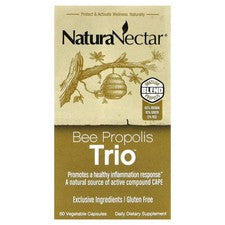 NaturaNectar Bee Propolis Trio 60 Veggie Caps Alcohol-Free, All-Natural,