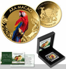 Scarlet Macaw Parrot Bird 1/1000 Oz Gold Coin