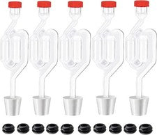 5Ct. S - Shape Airlock with # 6 Stopper 5Pcs& Grommets 10Pcs,Bubble Fermentation