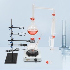 Organic Chemistry Lab Glassware Glass Kit Distillation Equipment Set 1000mL USA