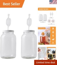 Stylish Multicolor Wide Mouth Fermentation Jars with Twin Bubble Airlocks-2 Pack