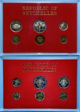 Seychelles 1982 6 Coin Proof Set Crab Tree Tuna Fish Parrot Shell PS6 5,000 Made