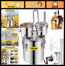 8GAL Alcohol Still Distiller Kit with Thumper Keg, Copper Tube, Thermometer & Pu