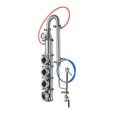 4" inch stainless moonshine still reflux column with copper bubble plate USA
