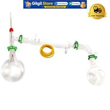 Professional Chemistry Glassware Kit - 24/40 Distillation Set with Thermometer