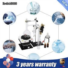 Essential Oil Distillation Apparatus Lab Home Glassware Distillation Kits 1000ml