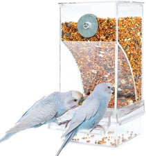 Bird Parrot Feeders No Mess Automatic Cage Feeder Dispenser Food Container, Auto