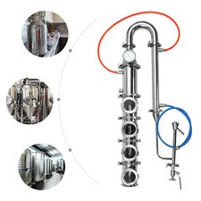 4" Stainless Moonshine Still Flute Reflux Column Distillation Bubble Plate 52Gal
