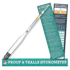 Alcohol Hydrometer Proof Tralle Spirits Moonshine 0200 Proof Glass
