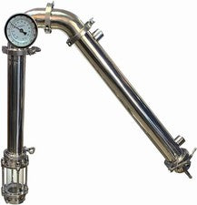 2" Tri Clamp Stainless Moonshine Keg Still w/ Window - 18" shotgun condenser
