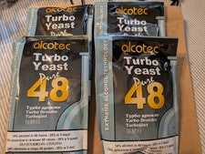 Lot 4 Packs Alcotec Turbo Yeast Pure 48 Alcohol Fermenting Yeast 135g BB 09/2025