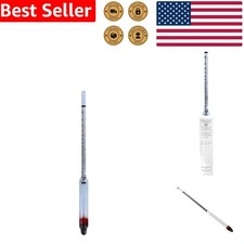 Precise Dual Scale Hydrometer: Alcohol Proof & ABV Tester, 8-Inch Glass Design