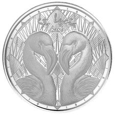 2024 1 oz St. Lucia Flamingos Silver BU Coin in Capsule