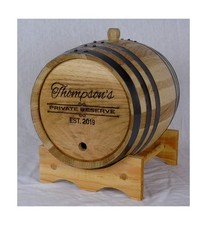 Design Engraved Premium American White Oak Aging Barrels (5 Liter) - Wooden B...