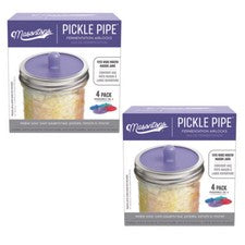 Masontops Pickle Pipes - Waterless Airlock Fermentation Lids - Wide Mouth - 8PK