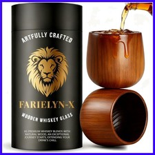 2 Pack Charred Wooden Bourbon Drinking Glass Bourbon Gifts for Men | Oak Old ...