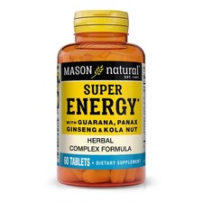 Mason Natural Super Energy with Guarana, Panax Ginseng & Kola Nut - 60 Tablets