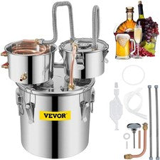 3Gal Home Distillation Kit with Stainless Steel Boiler, Copper Chiller & Pump