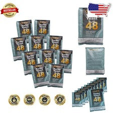 48 Hour Turbo Yeast 10 Pack - High Alcohol, Instant Dry Brewer's